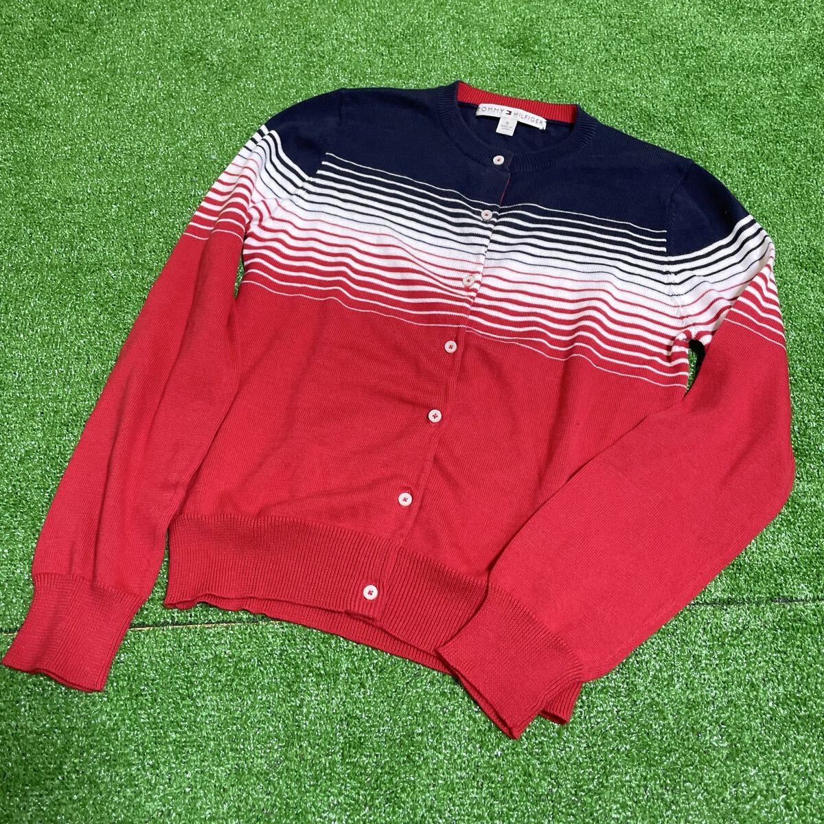 D43 TOMMY HILFIGER トミー レディース ニット カーディガン 秋服 秋冬 オシャレ ハイブランド 美品 拍卖