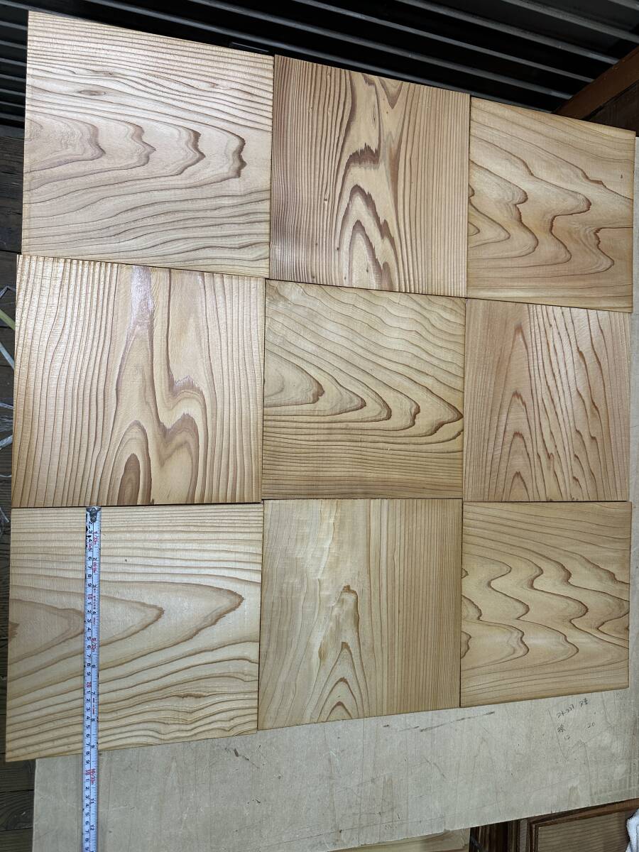 赤身 乾燥材 杉板 乾燥板 無垢 天井板 9枚口 約270×270×7 工作 工芸に ④拍卖