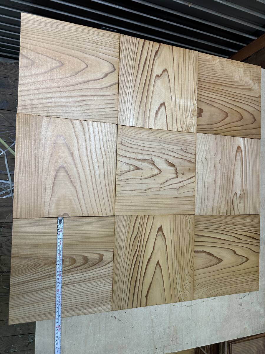 赤身 乾燥材 杉板 乾燥板 無垢 天井板 9枚口 約270×270×7 工作 工芸に ⑤拍卖