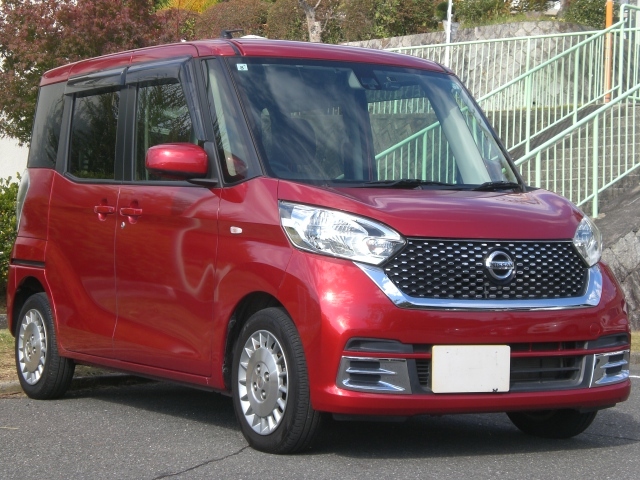 ■超貴重!平成29年8月 赤のデイズルークス ボレロX 実走行67000キロ 両側Pドア 革シート オーテックアルミ 純正ナビ TV ETC ドラレコ 検付拍卖