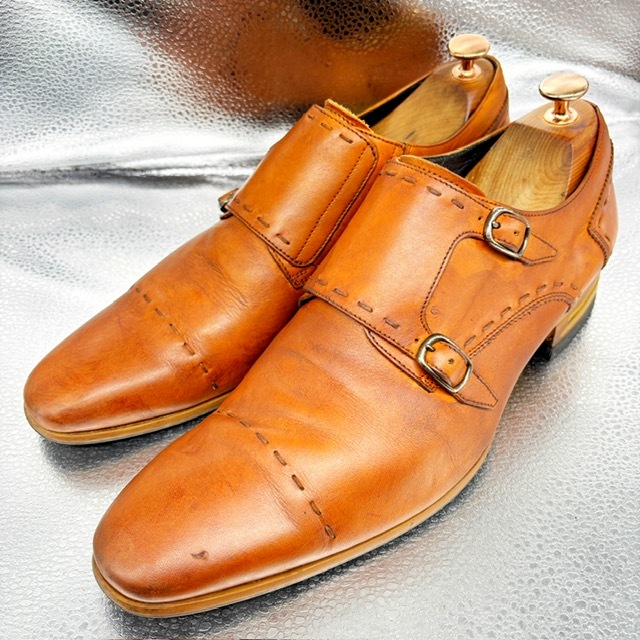 ★キャサリンハムネットロンドン★ダブルモンク/27.0cm/カジュアルシューズ/ショートブーツ/ビジネスシューズ/革靴/茶拍卖