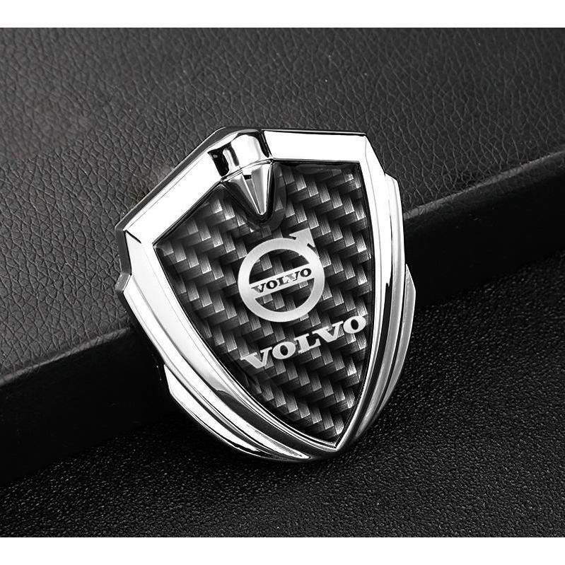 ボルボ VOLVO ステッカー 車ロゴ エンブレム 3D立体 金属製 デカール 防水 両面テープ付き 簡単貼り付け 車の装飾 1枚★炭素繊維★拍卖
