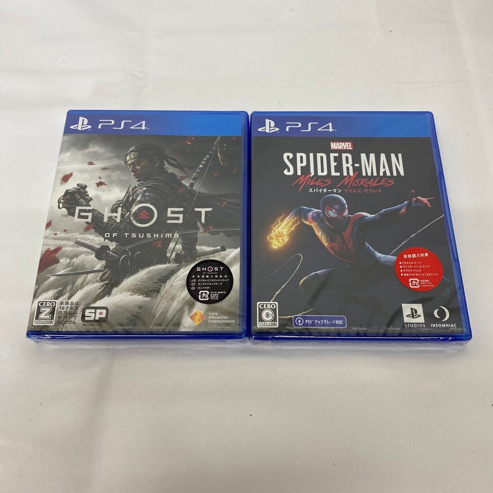 【5P1502】1円スタート 未開封品 プレイステーション4 プレステ4 ソフト2点まとめ ゴーストオブツシマ スパイダーマン マイルズ・モラレス拍卖