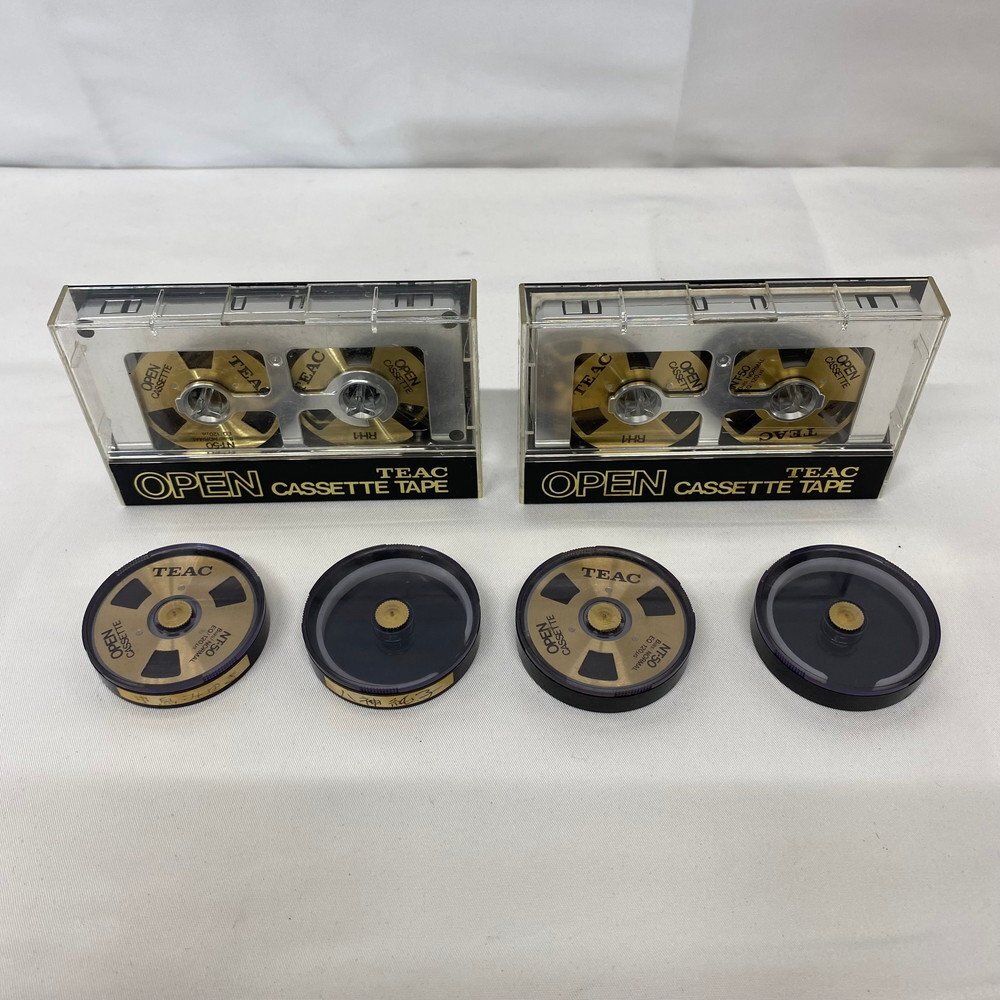 【5P2658】1円スタート TEAC ティアック OPEN CASSETTE TAPE カセットテープ 6点まとめ オープンリール風 NT-50 ゴールドカラー 現状品拍卖