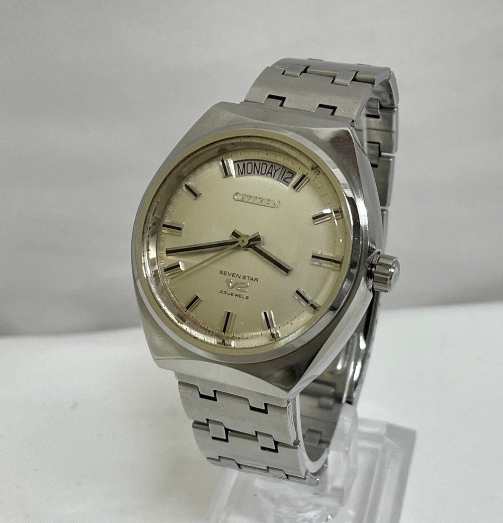 【6PW249】1円スタート CITIZEN シチズン SEVEN STAR セブンスター V2 4-780086.Y 腕時計 自動巻き 稼動品 23石 デイデイト 現状品拍卖
