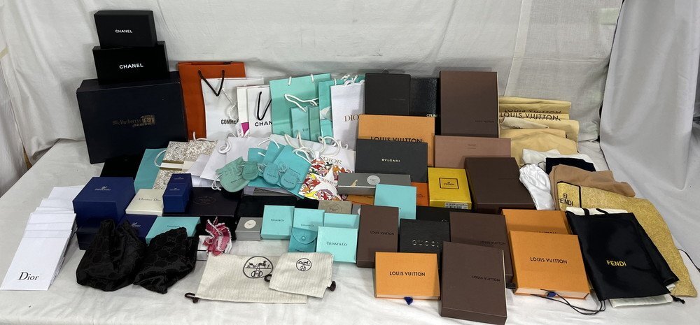 【14APB017】ブランド ショッパー 紙袋 布袋 大量まとめ 約8㎏ ルイヴィトン エルメス ティファニー ディオール グッチなど 現状品拍卖