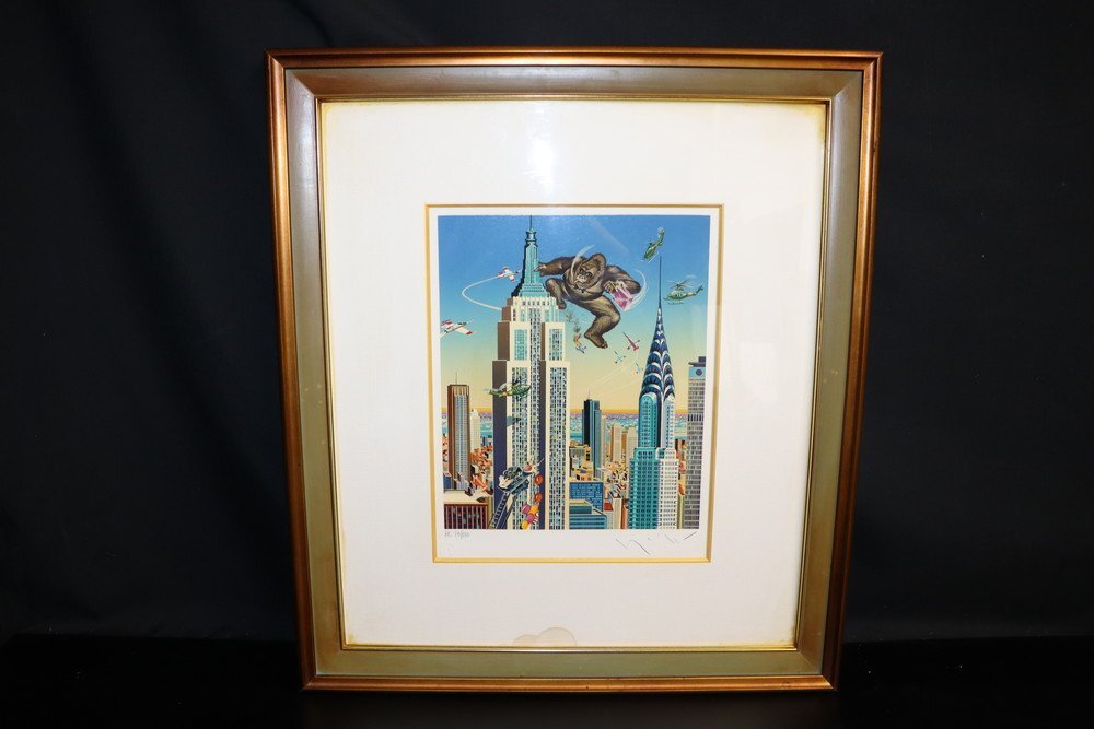 【江】真作 HC73/100 ヒロ・ヤマガタ作『ニューヨーク』シルクスクリーン サイン 約55×63.3㎝ 古美術品(額装アート)X1965 LTeitt LTcvvb 拍卖