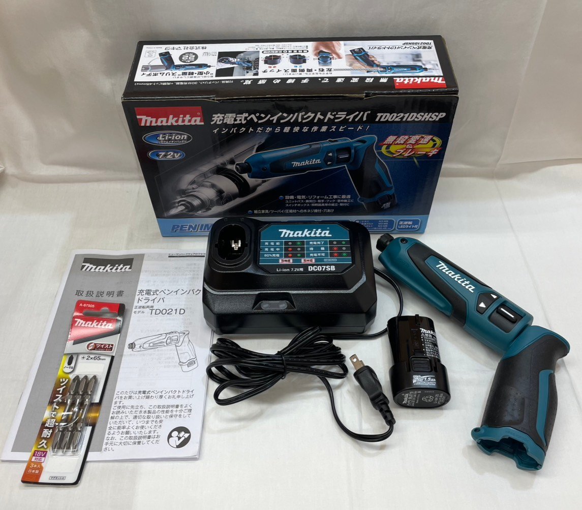 【6HT滑10004C】★1円スタート★マキタ makita★充電式ペンインパクトドライバ★TD021D★7.2V★通電動作確認済★電動工具★拍卖