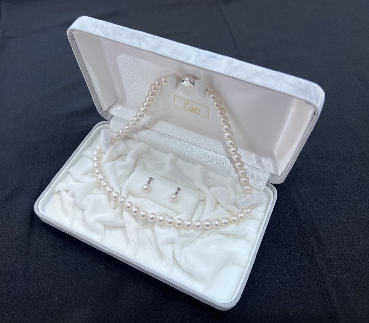 【5TT可11009D】★1円~★アコヤ★真珠★パール★ネックレス★イヤリング★セット★7.0-7.5mm★SILVER★K14WG★全長約44cm★総重量約35g拍卖