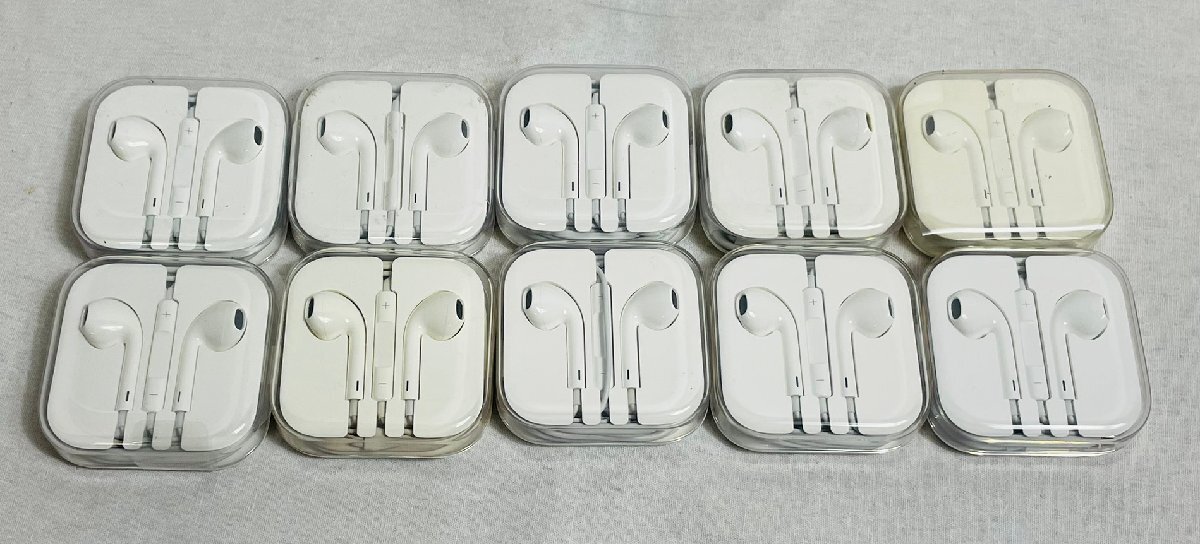 【6MO鳥10028F】★apple★EarPods★純正イヤホン★10個セット★まとめ売り★有線★アップル★現状品★未開封品含む★ヘッドフォンプラグ★拍卖