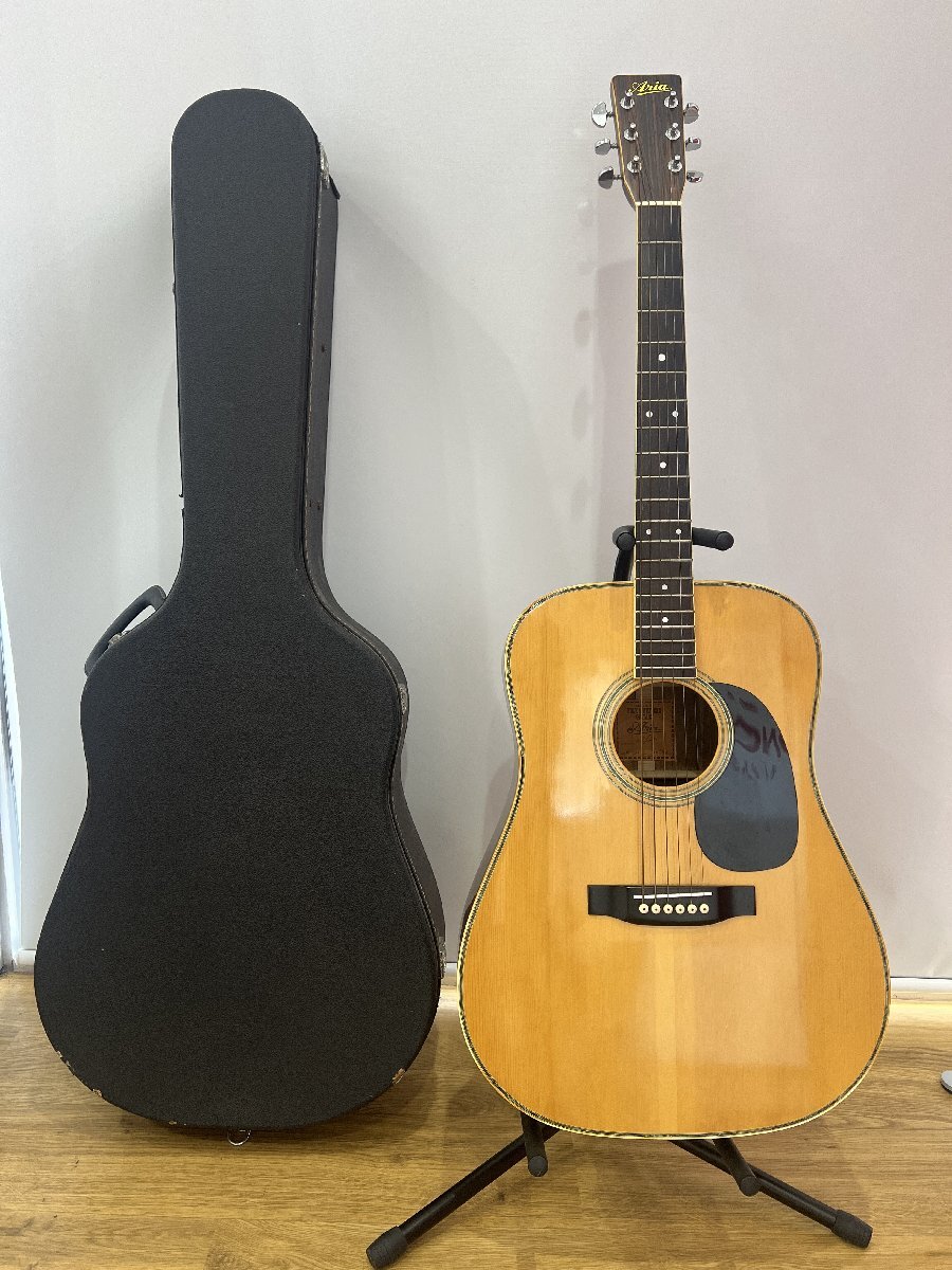 【17IT高岡10006D】Aria★アリア★アコースティックギター★W-20D★アコギ★楽器★弦楽器★ハードケース付拍卖