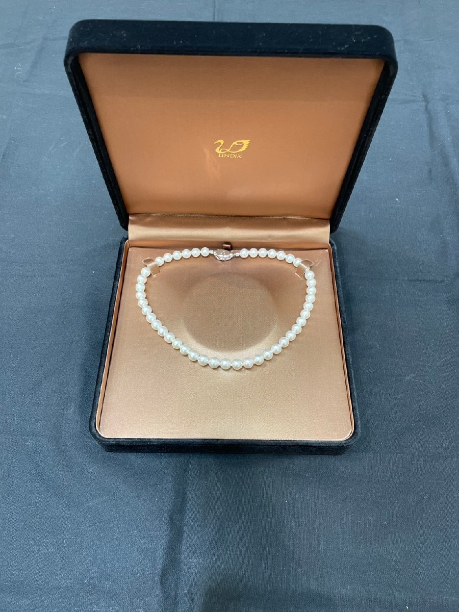 【6KYリ09006B】★1円~★アコヤ養殖真珠★花珠真珠★パール★ネックレス★8.0-8.5mm★SILVER★鑑別書付き★ケース付き★総重量約40.44g拍卖