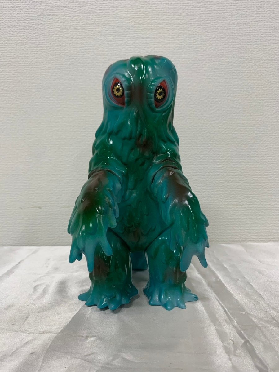 【6P3775】MARUSAN マルサン ヘドラ ソフビフィギュア エメラルドグリーン 高さ約13cm ゴジラ対ヘドラ 赤目 怪獣 特撮 東宝 現状品拍卖