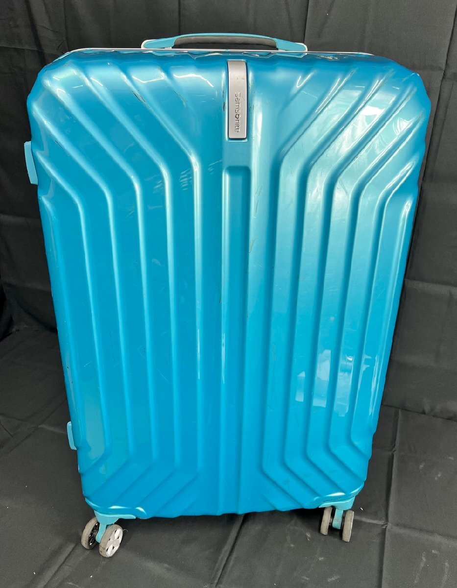 【16P3841】1円スタート Samsonite サムソナイト スーツケース キャリーケース ハードタイプ 4輪 TSAロック付き ブルー 旅行 出張 現状品拍卖