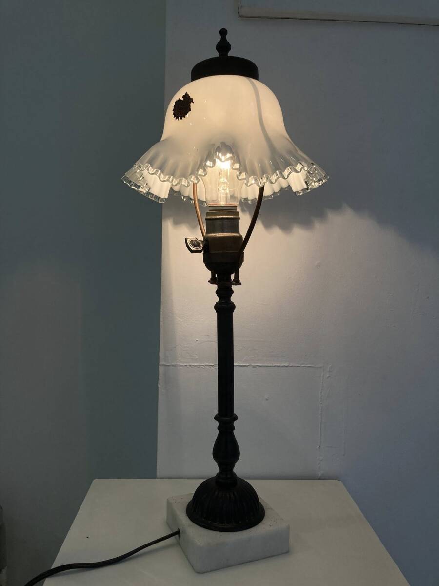 ★古い小ぶりな電気スタンド!シェードつき★拍卖