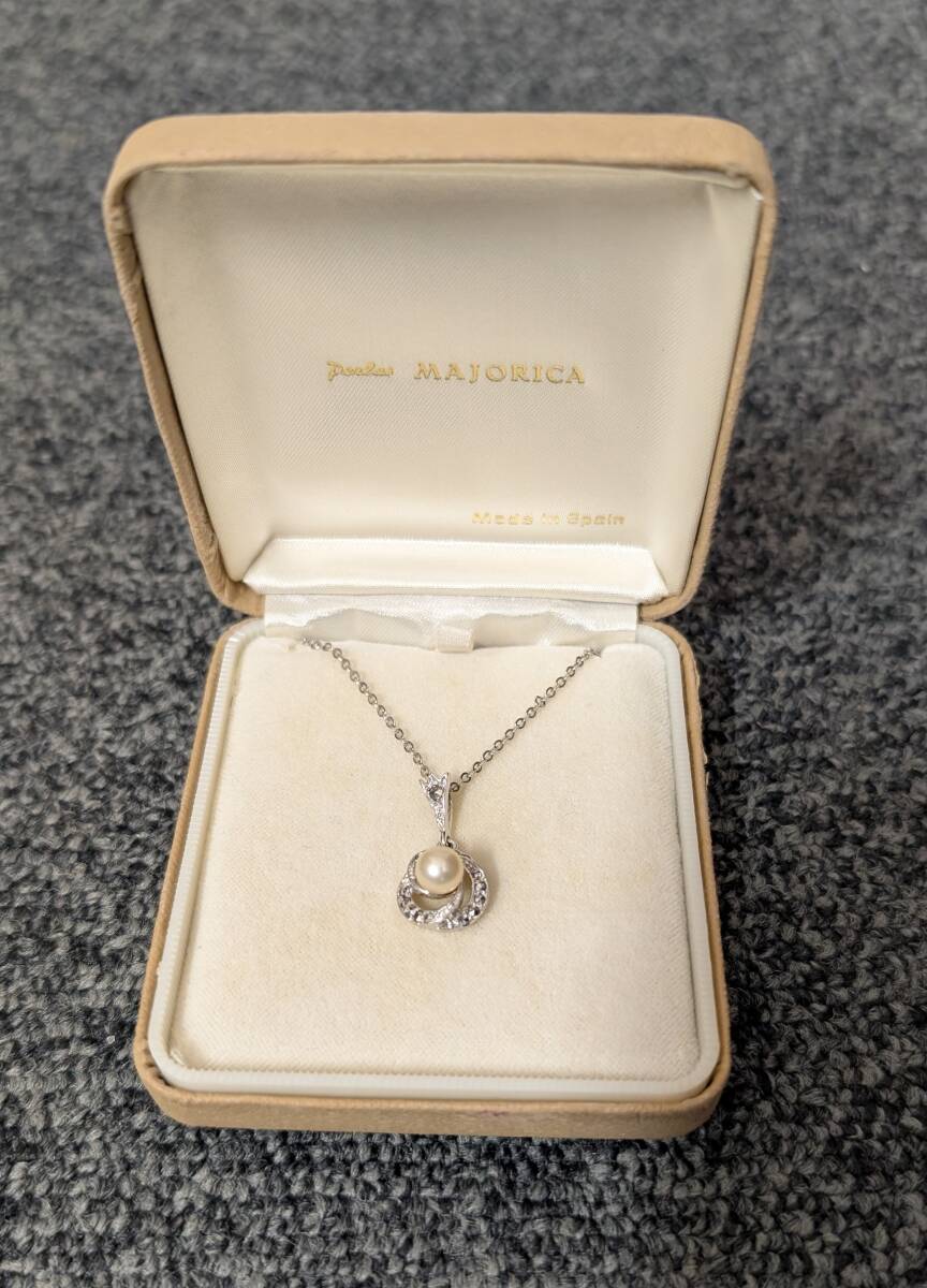 ☆MAJORICA PEARL マジョリカ パール ネックレス シルバー刻印 長さ約42cm拍卖