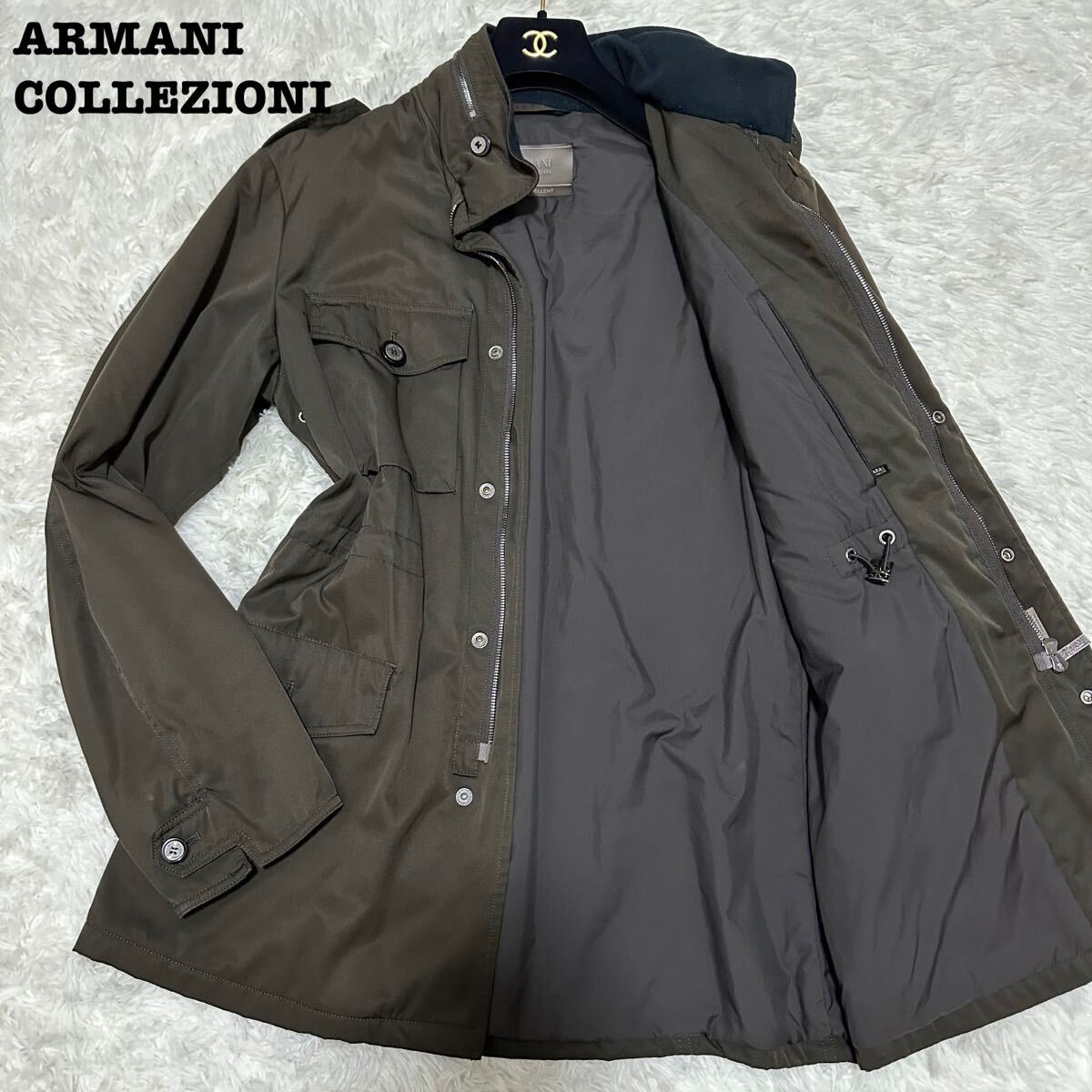 ARMANI COLLEZIONI アルマーニ コレツィオーニ ジャケット ブルゾン 撥水 ナイロン 46サイズ Mサイズ ダークブラウン 現行 近年式 拍卖
