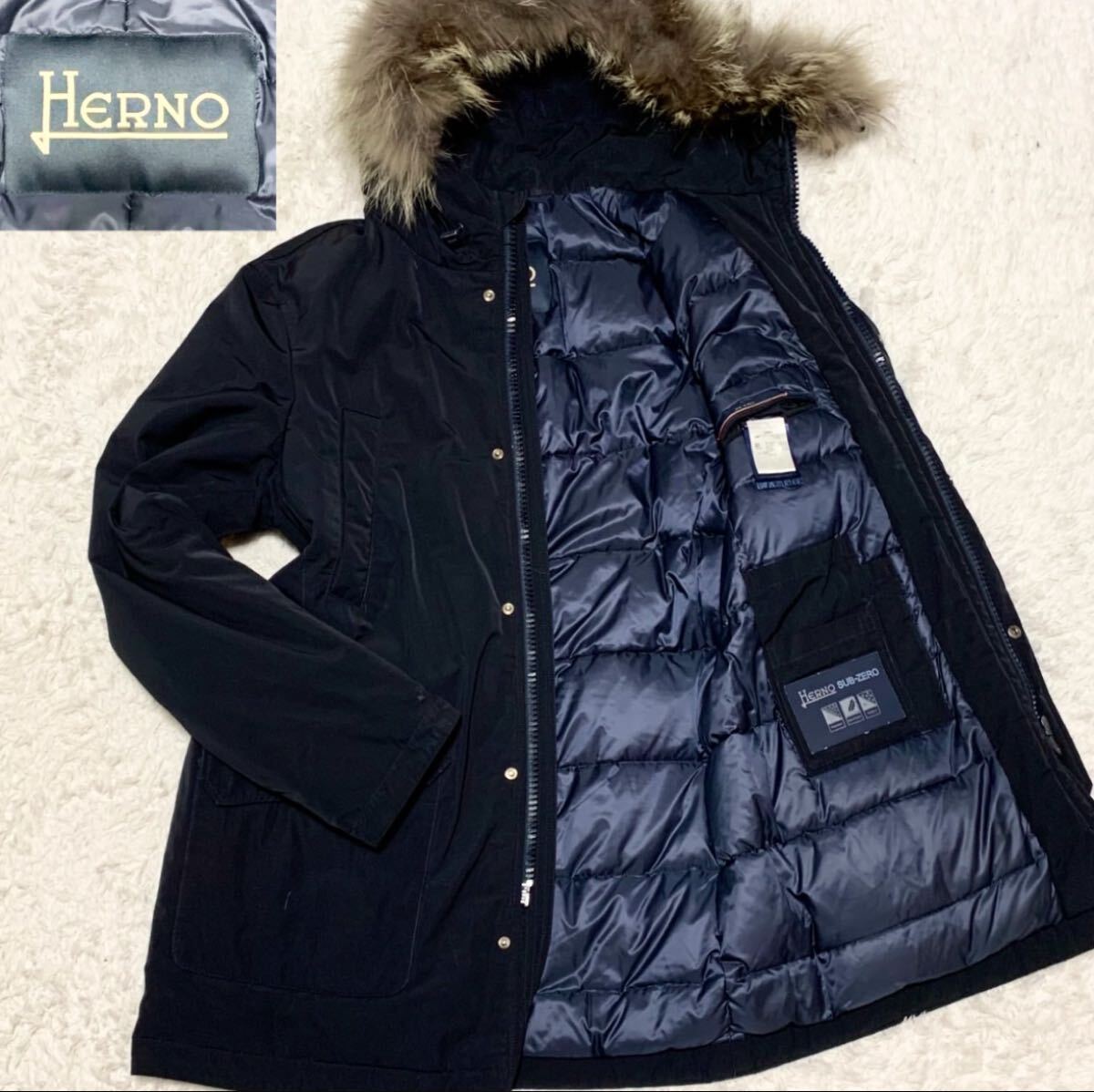希少素材 HERNO ヘルノ SUB-ZERO ダウンジャケット ダウンコート コヨーテファー拍卖