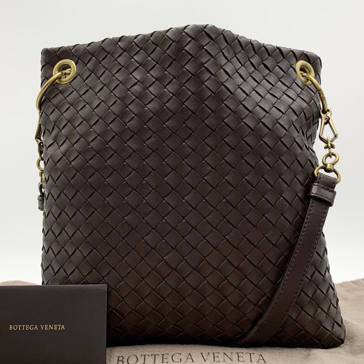 付属品あり/上美品 bottega veneta ボッテガヴェネタ イントレチャート ショルダーバッグ メッセンジャーバッグ 斜め掛け拍卖