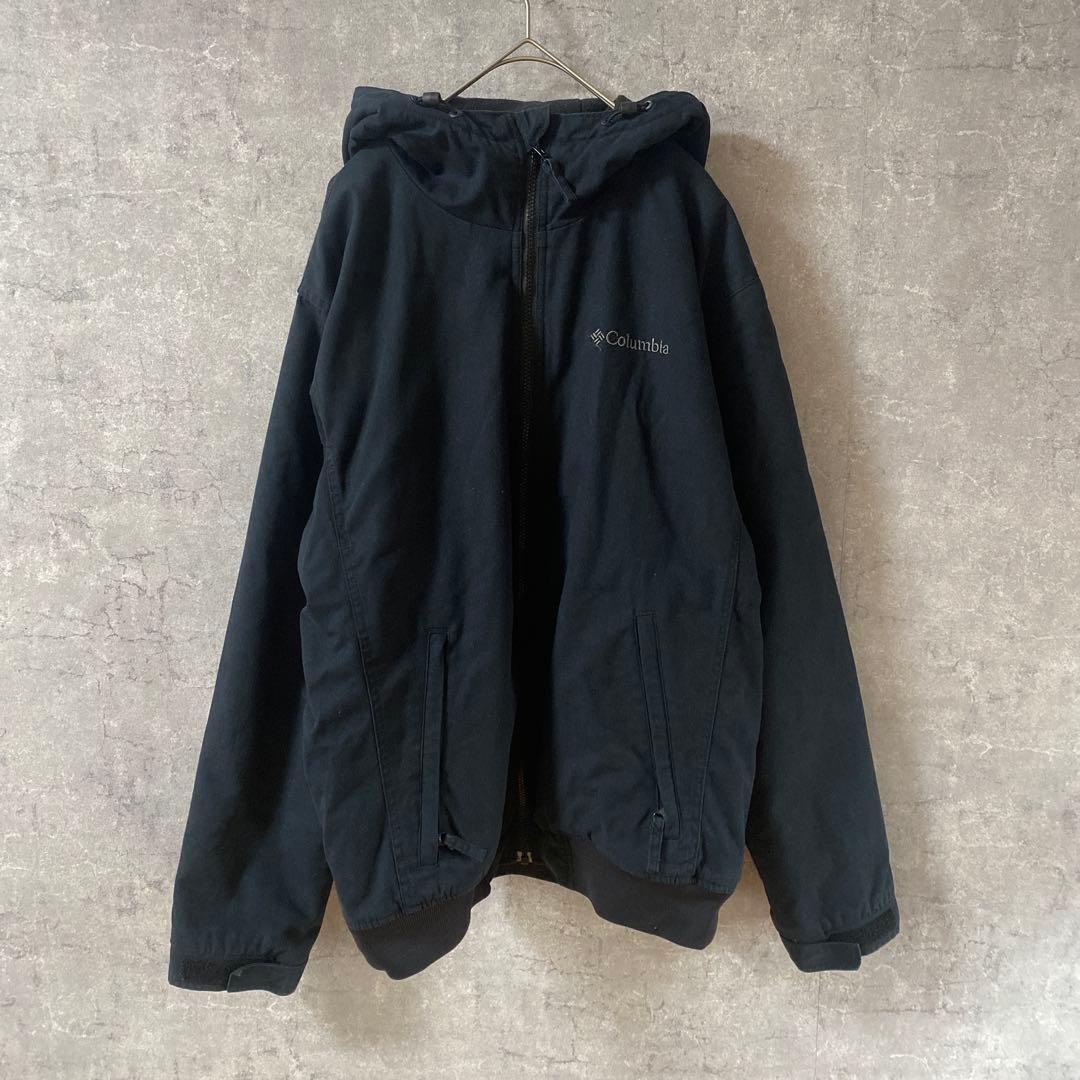 Columbia ジップアップジャケット アウター フード インナーフリース L拍卖