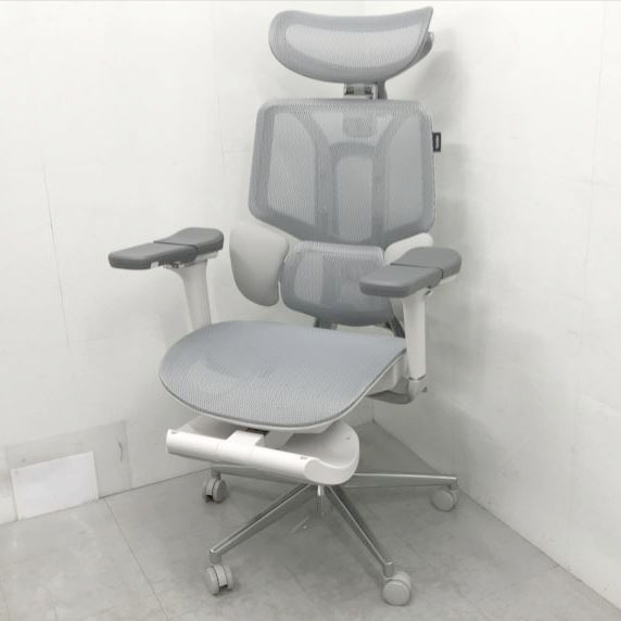 D7409YO ◆1110_6凹【展示品】デスクチェア オフィスチェア パソコンチェア Hbada E301WPB メッシュ オットマン付き家具拍卖