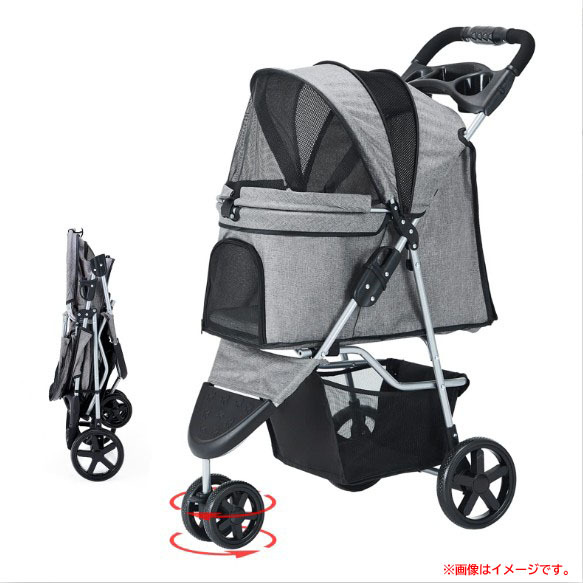 D9310YO ◆1105【アウトレット品】ペットカート バギー 折りたたみ 3輪 wangmao SP03P 犬 猫 耐荷重15kg未使用 ペット用品拍卖