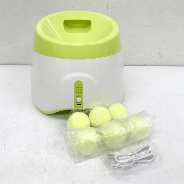 D9528YO ◆1114【美品】犬 おもちゃ Luvian ボールランチャー(ライトグリーン) 投球機 テニスボール付きペット用品拍卖