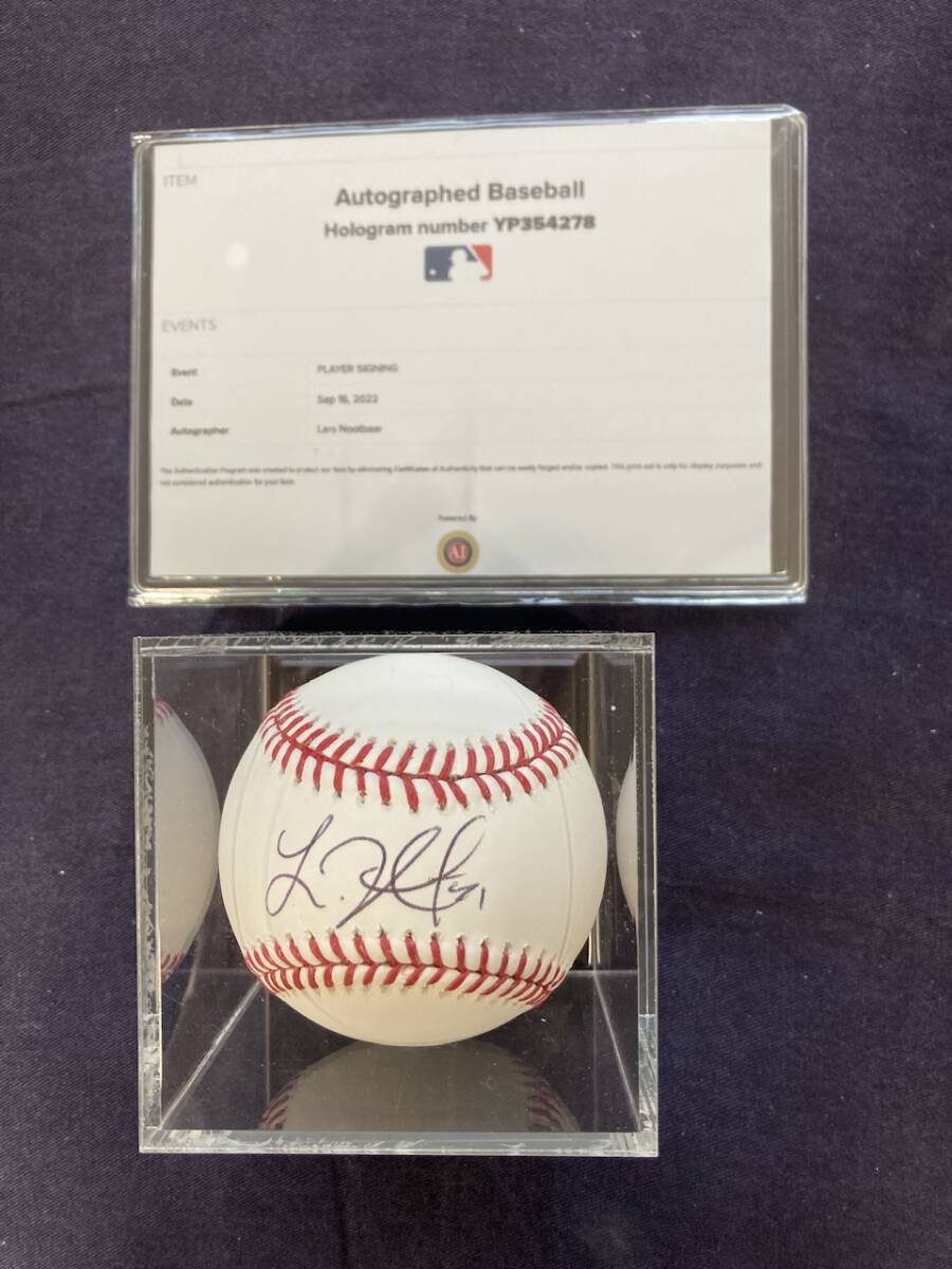 超美品 ラーズ・ヌートバー 直筆サインボール MLB機構認定ホログラム付公式ボール拍卖
