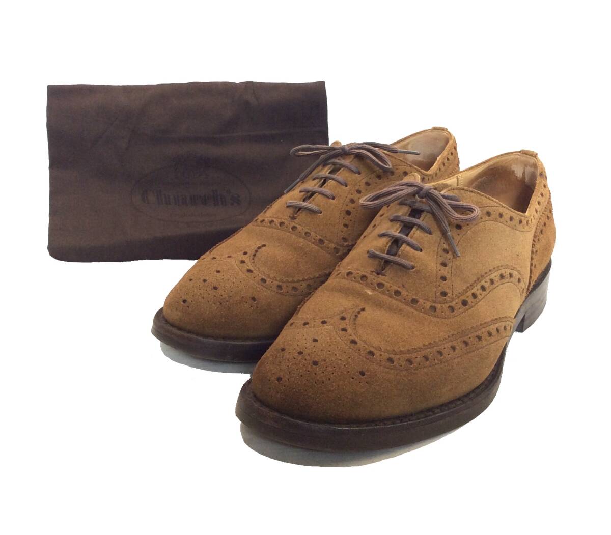 Church's チャーチ FAIRFIELD ウイングチップ ドレスシューズ 革靴 スウェード シューズ ブラウン メンズ 80F拍卖