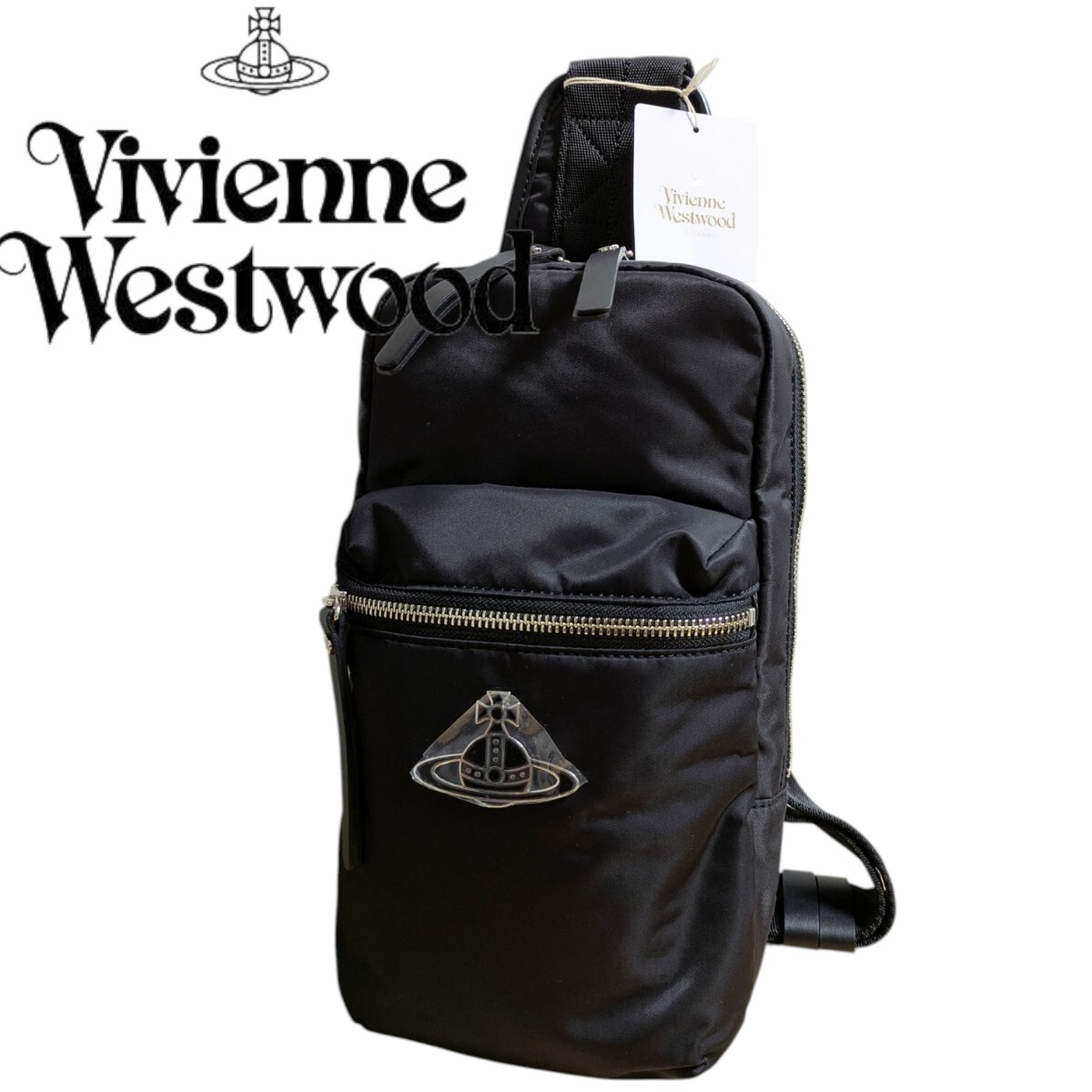 新品 Vivienne Westwood ヴィヴィアンウエストウッド ボディバッグ VWH331 エナメルORB ブラック オーブ メンズ 男性 紳士拍卖