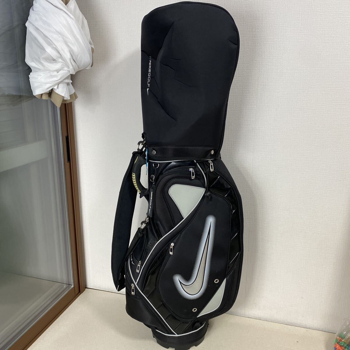 R0809 中古綺麗 NIKE ナイキ ゴルフ キャディバッグ ブラック 練習拍卖