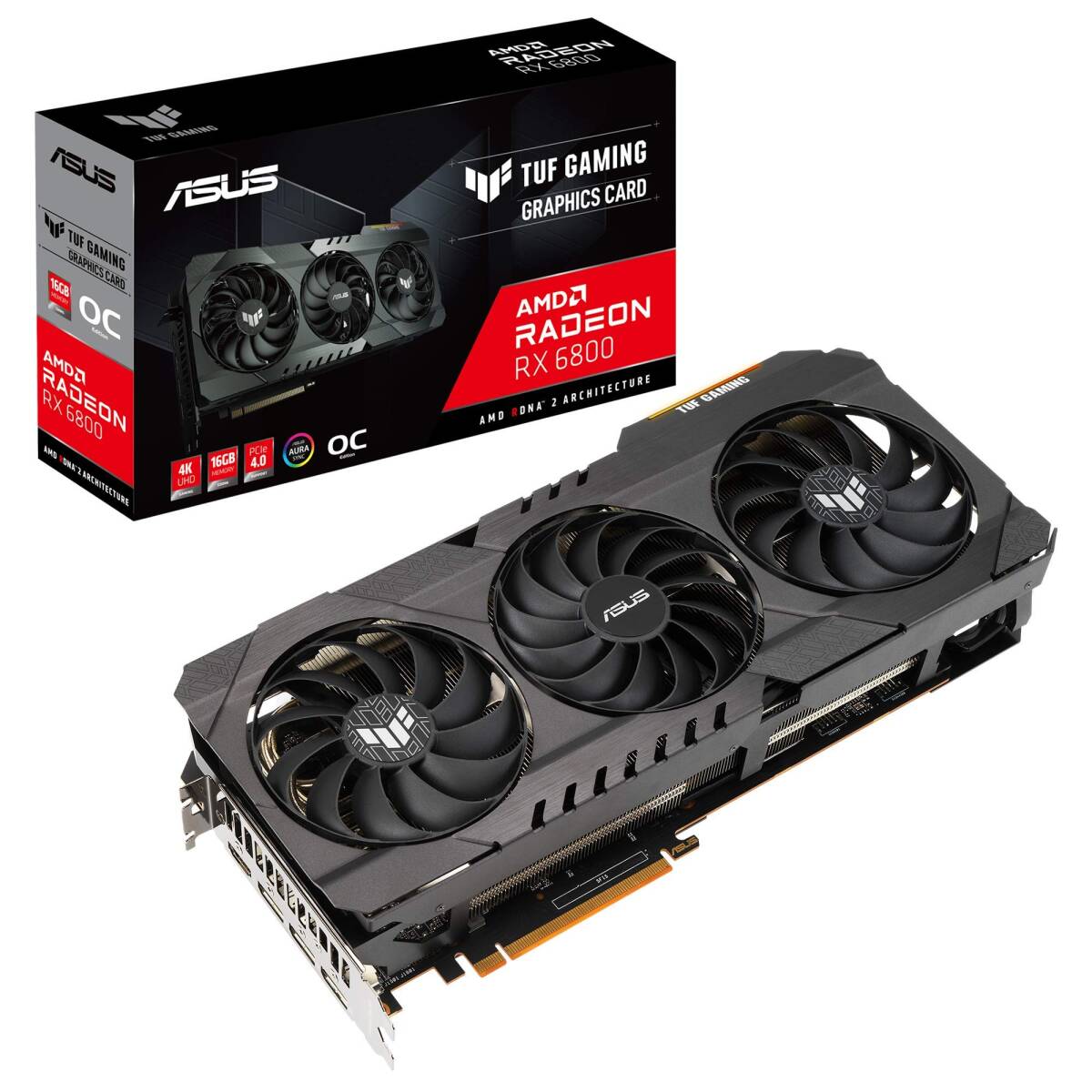【中古】ASUSTek AMD Radeon RX 6800 搭載 トリプルファンモデル 16G TUF-RX6800-O16G-GAMING拍卖
