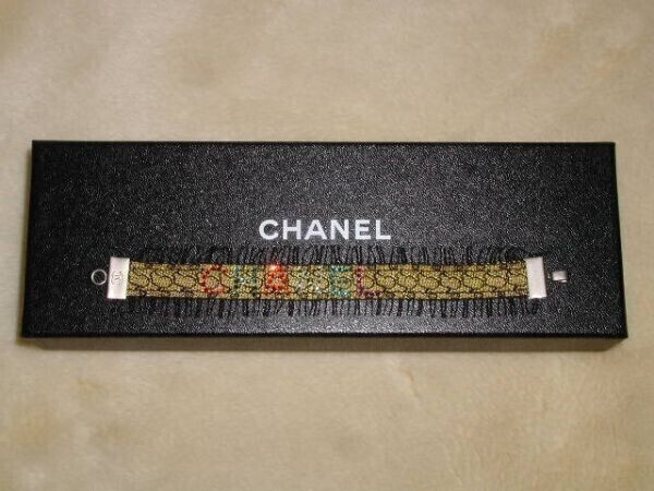 ☆送料無料☆CHANEL シャネル 黄色系 ラインストーン付 ブレスレット(USED)拍卖