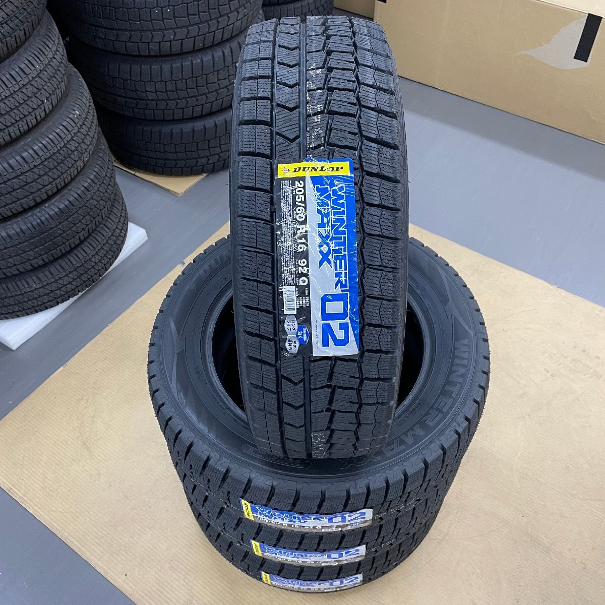 205/60R16 DUNLOP WINTERMAXX02 2023年製 スタッドレスタイヤ4本セット(中古)拍卖