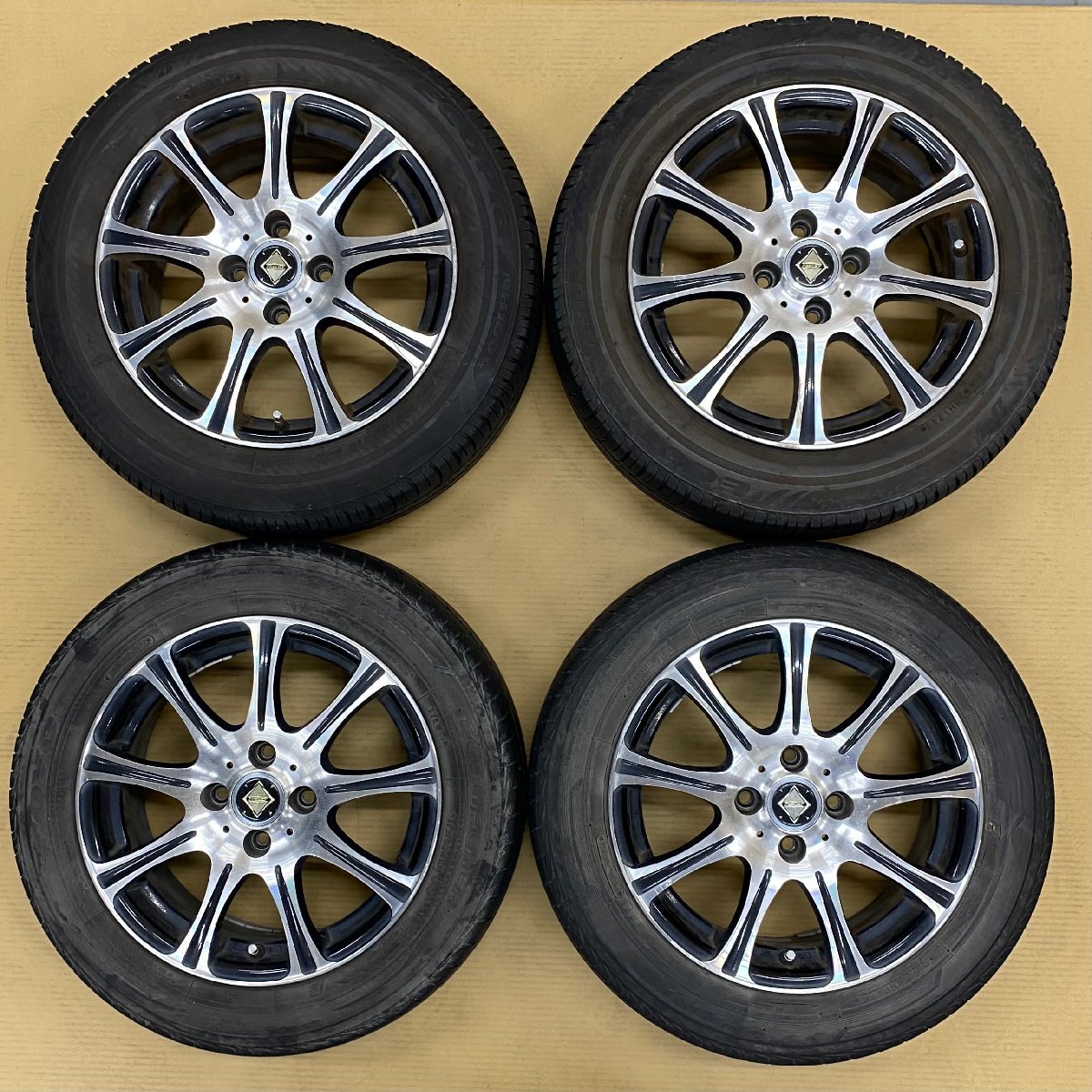 4穴 PCD100 15インチ 6.0J +45 ライツレー 175/65R15 2012年製 TOYO ECOWALKER 4本1セット(中古品)拍卖