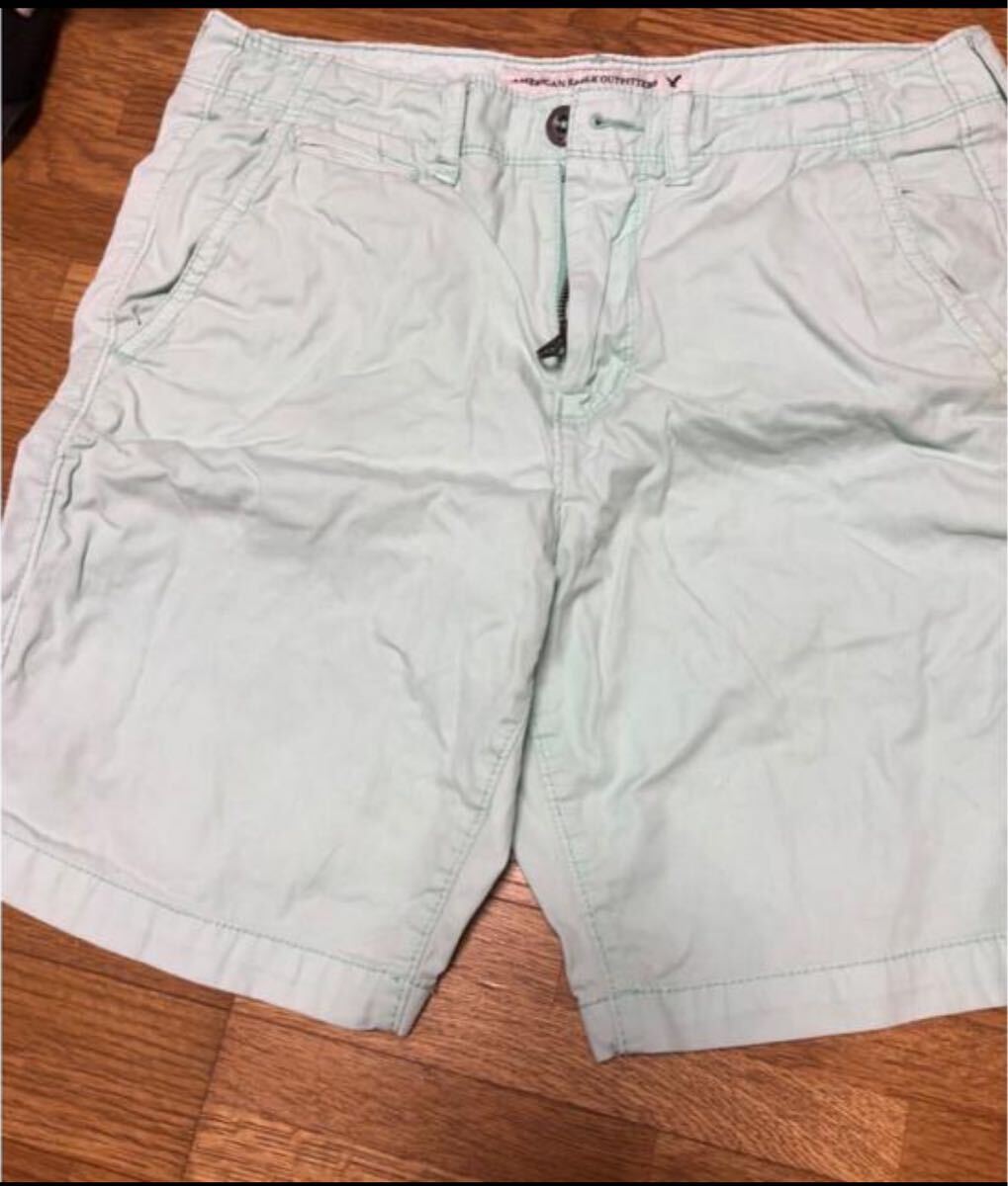 正規品AMERICAN EAGLE ハーフパンツライトグリーン限定カラー拍卖