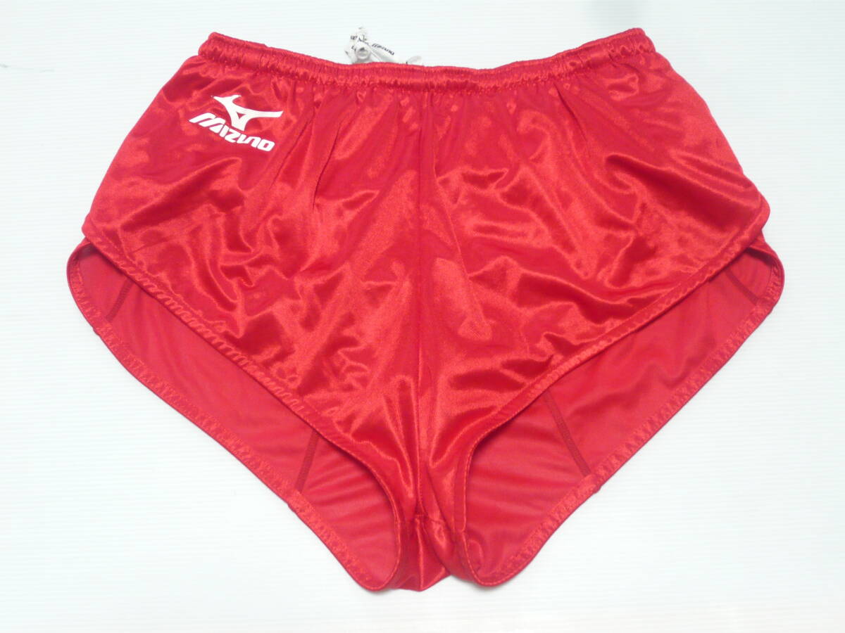 8037 ミズノ男子 光沢赤色 陸上ランニングパンツ インナー付き Lサイズ拍卖