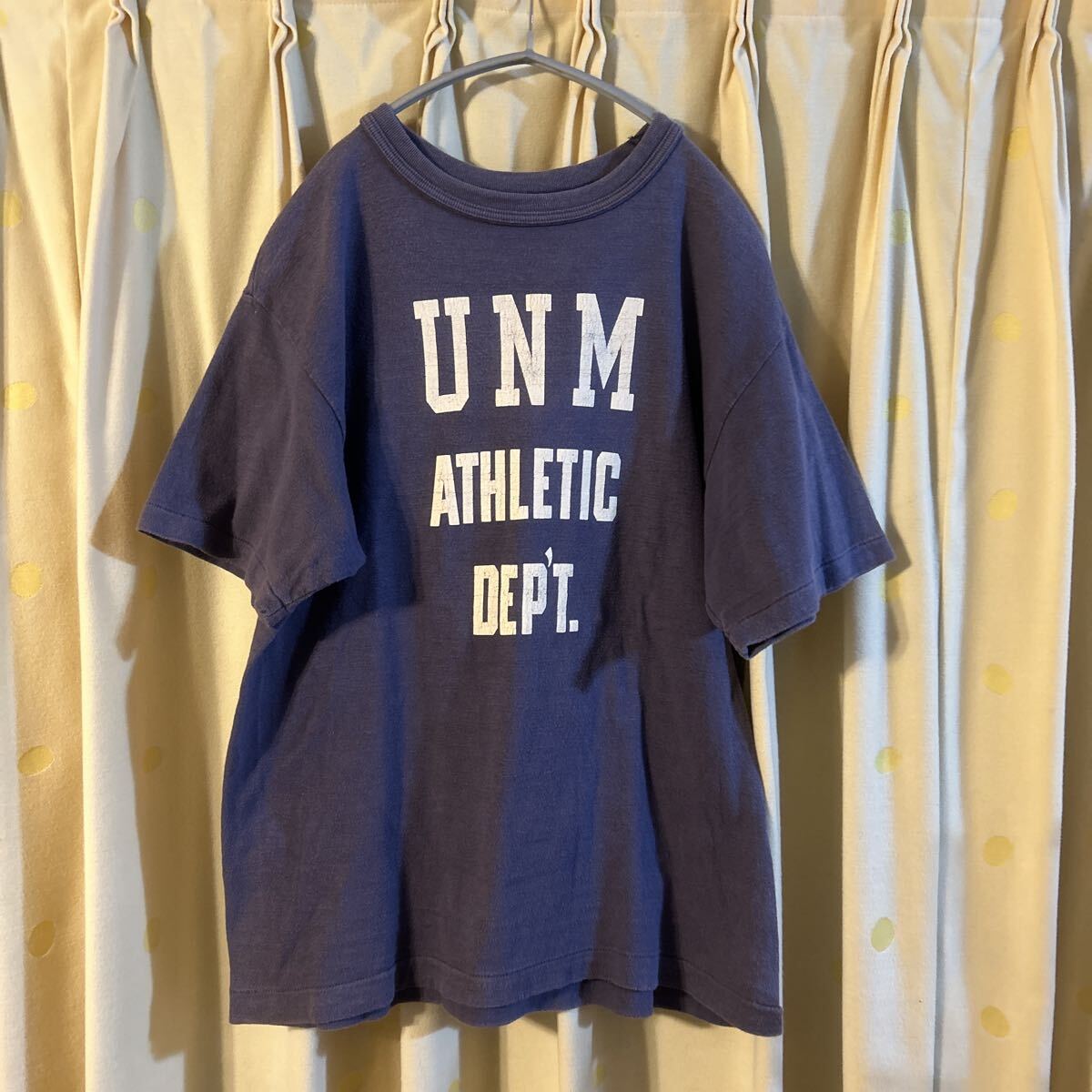 WAREHOUSE ウエアハウス ビンテージ仕様 カレッジTシャツ サイズM ナス紺 シングルステッチ拍卖