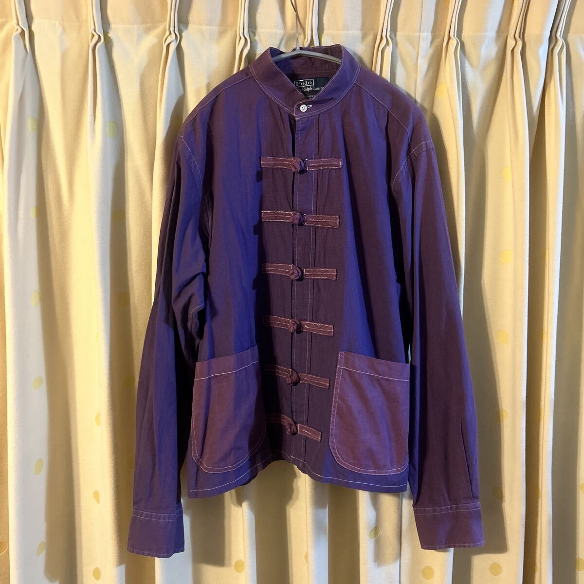 レア POLO ラルフローレン チャイナシャツ ジャケット サイズ16 34/35 パープル拍卖
