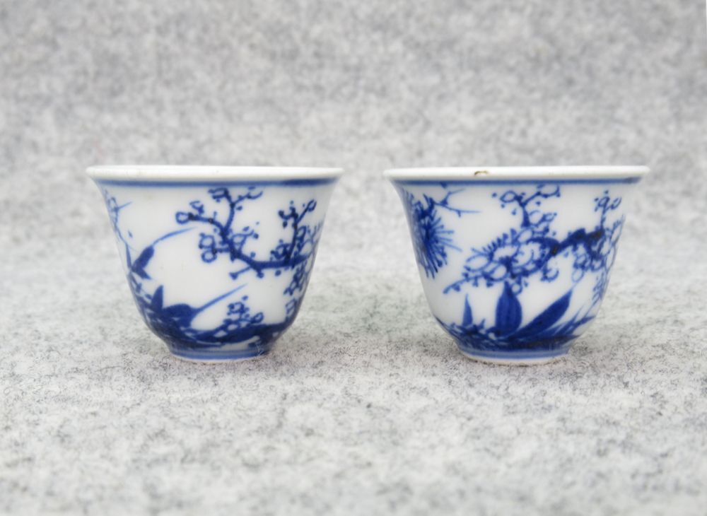 京焼 幹山 造 幹山鉄製 染付 青華 盃 酒器 酒杯 酒盃 杯 検/ 六兵衛 七兵衛 煎茶碗 煎茶器 原平 玉露碗拍卖