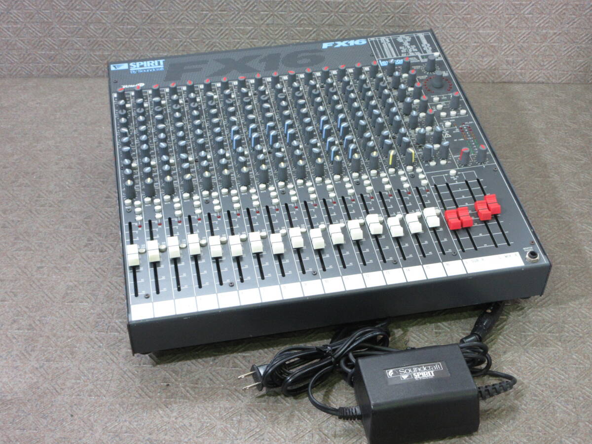 Soundcraft SPIRIT FX16 ミキサー / フェーダー反応OK 簡易確認 / ACアダプタ付き / No.Z481拍卖