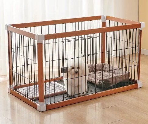 犬用フェンス木製の犬用ケージ屋内小型犬用フェンス法斗ペット用ケージ拍卖