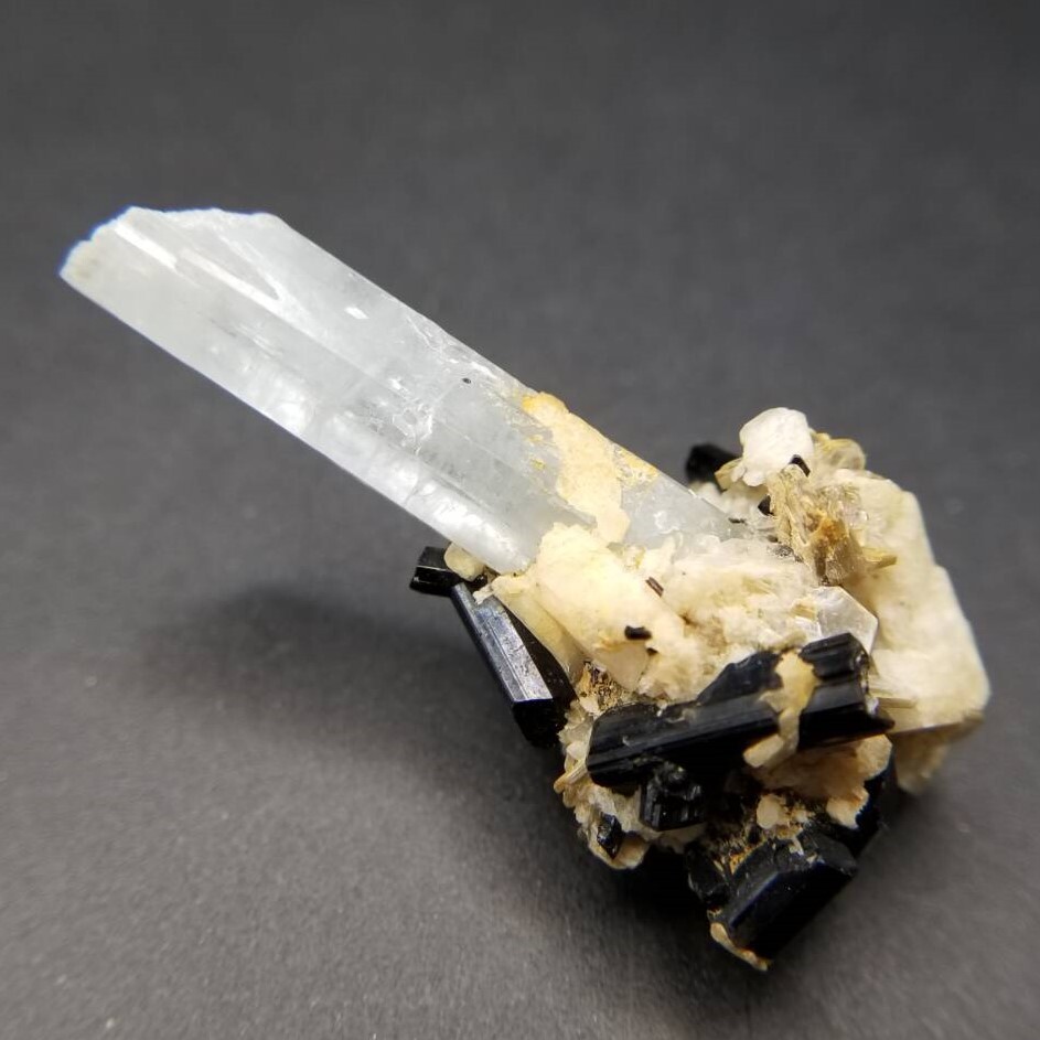 パキスタン産 アクアマリン ショール トルマリン クリスタル 鉱物 原石 鉱石 標本 Aquamarine Schorl 25拍卖