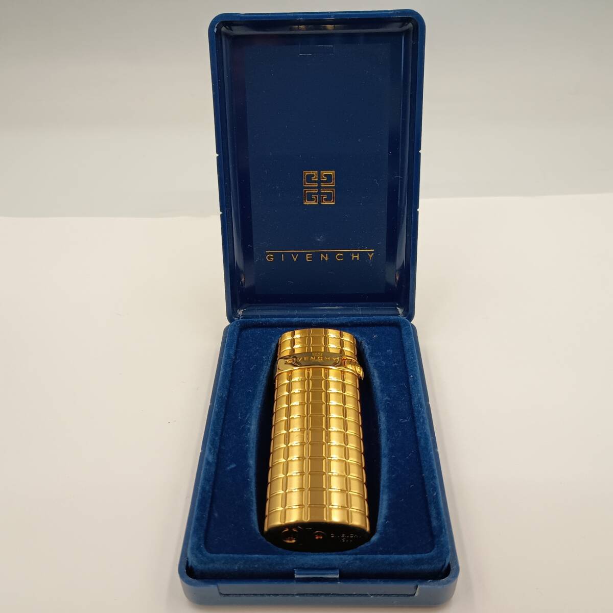GIVENCHY メタルライター 格子模様 着火確認済み ジバンシー 喫煙具 アンティーク #20855拍卖