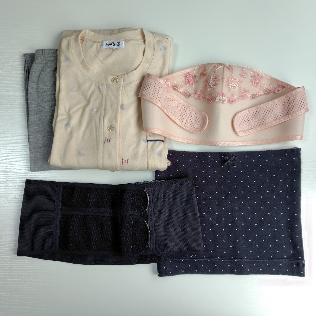 産前産後セット ★長袖 マタニティパジャマ 【L】 + 産褥骨盤ニッパー &骨盤サポート +妊婦帯 * 出産準備 ローズマダム ピジョン拍卖