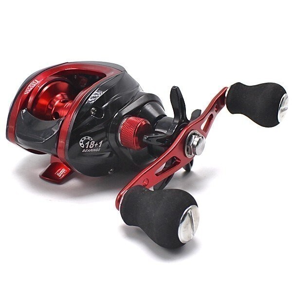 タコ釣り ベイトリール 右ハンドル 右巻き 18+1BB 7.2:1 ハイギア ブラック レッド バスフィッシング 船釣り 海釣り 渓流 シーバス タコ拍卖