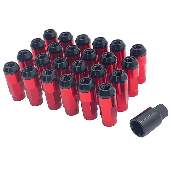 ハイエース ホイールナット スチールナット 上下二分割 M12 P1.5 2ピース構造 ハイブリット 24本セット ロックナット 赤 レッド拍卖