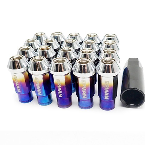 ホイールナット チタンブルー 20個 M12×P1.25 48mm カスタムナット ロング ホンダ マツダ 三菱 ダイハツ NBOX ヴォクシー拍卖