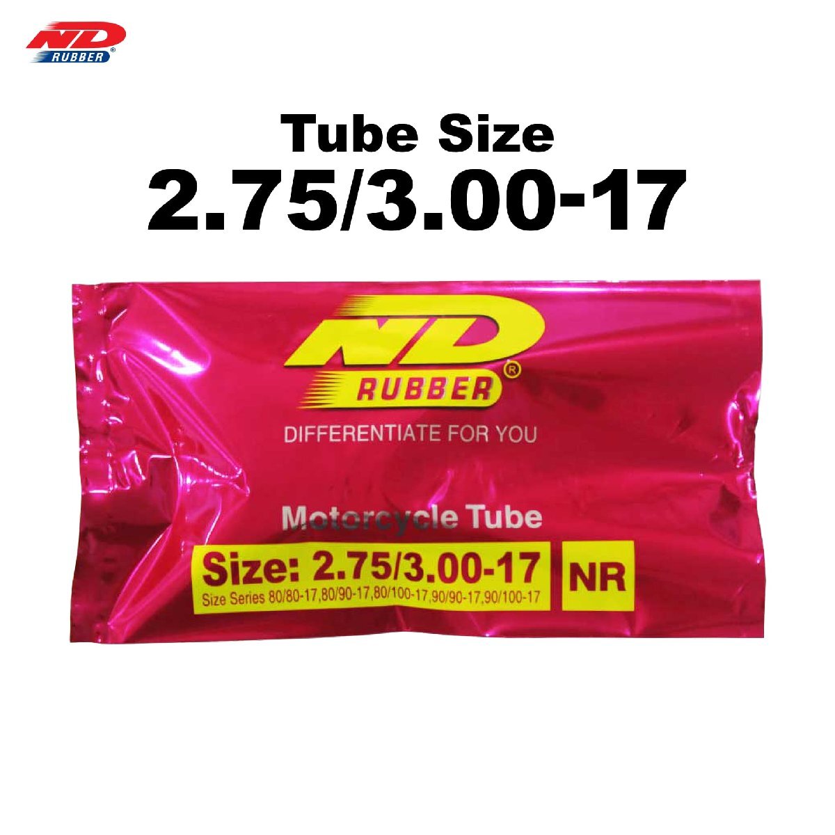 NDラバー タイヤチューブ 2.75/3.00-17 ND RUBBER TIRE TUBE 新品 送料無料 タイヤは別売拍卖