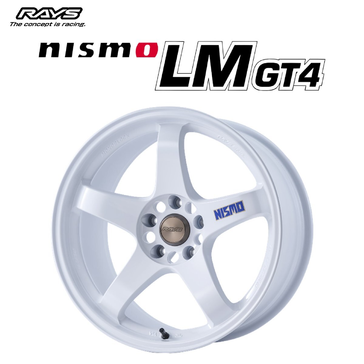 18インチ 9.0J +22 5H 114.3 ホイール単品 1台分 RAYS LM GT4 NISMO 40th記念モデル レイズLM GT4 ニスモ ホワイト スカイライン GT-R 新品拍卖